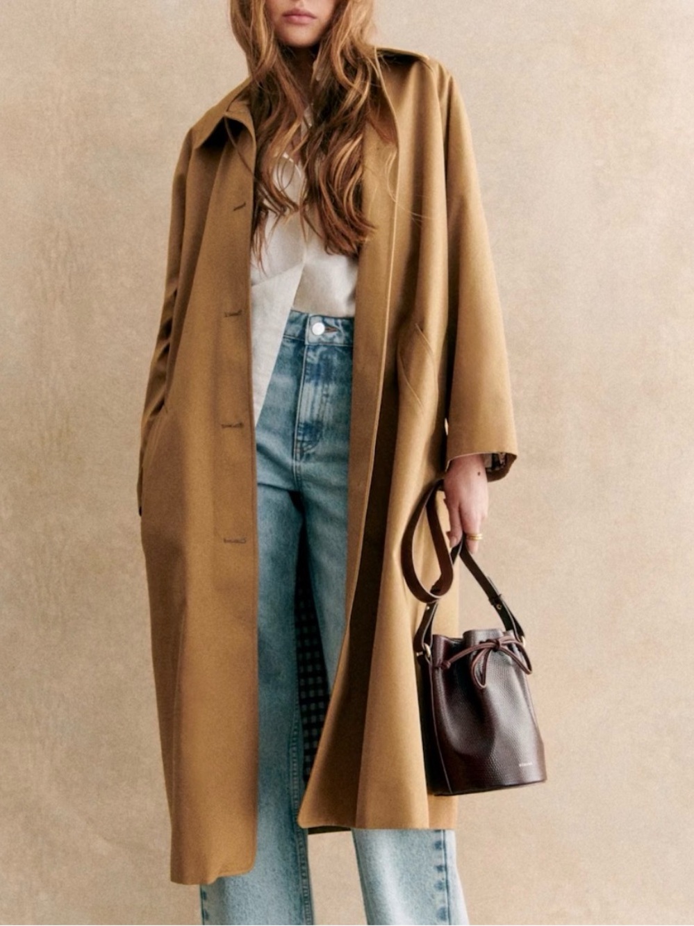 Sézane Clyde Coat Camel
